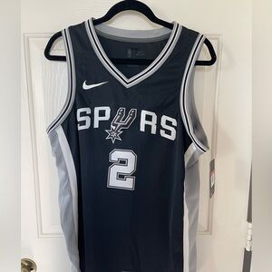 New with tags Leonard #2 Spurs black jersey size 48